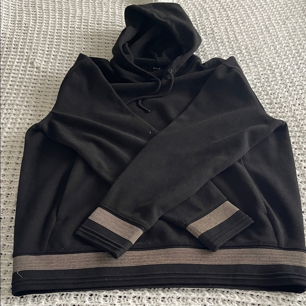 Express Black Hoodie with Tan Accents